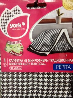 Салфетка бытовая для уборки, микрофибра, 30х30 см, York, 026350 - фото 1 от пользователя