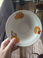 Миска керамика, круглая, 0.55 л, рисунок в ассортименте, Смайлики 1, Добрушский фарфоровый завод, 4С0552 - фото 5 от пользователя