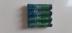 Батарейка Ergolux, ААА (R03, 24D), Zinc-carbon, солевая, 1.5 В, спайка, 4 шт, 12440 - фото 4 от пользователя