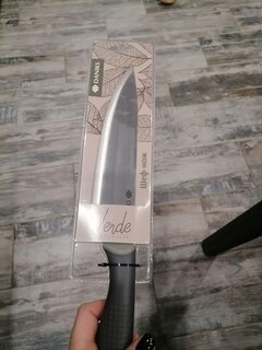 Нож кухонный Daniks, Verde, шеф-нож, нержавеющая сталь, 20 см, рукоятка пластик, JA2021121-1 - фото 4 от пользователя