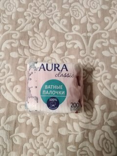 Ватные палочки 200 шт, полиэтилен, Aura, Classic, 8434 - фото 1 от пользователя