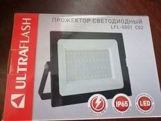 Прожектор светодиодный, Ultraflash, LFL-5001 C02, 50 Вт, 6500 К, черный, 12317 - фото 6 от пользователя