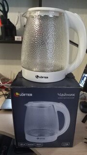 Чайник электрический Lofter, CX-K313-18BW/2, белый, 1.8 л, 1500 Вт, скрытый нагревательный элемент, стекло, пластик - фото 6 от пользователя