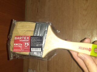 Кисть плоская, Bartex, Стандарт, 75 мм, 3 '', рукоятка дерево, 1117130 - фото 9 от пользователя