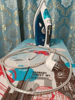 Утюг Rion, SZ-8088, 2200 Вт, керамика, вертикальное отпаривание, противокапельная система, 1.75 м, синий - фото 1 от пользователя