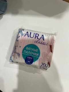 Ватные палочки 200 шт, полиэтилен, Aura, Classic, 8434 - фото 2 от пользователя