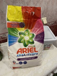 Стиральный порошок Ariel, 3 кг, автомат, для цветного белья, Color - фото 6 от пользователя