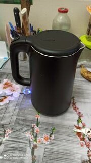 Чайник электрический Daniks, D3215, черный матовый, 1.5 л, 1600 Вт, скрытый нагревательный элемент, пластик - фото 2 от пользователя