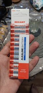 Батарейка Rexant, ААА (LR03, 24A), щелочная, 1.5 В, блистер, 12 шт, 30-1011 - фото 2 от пользователя