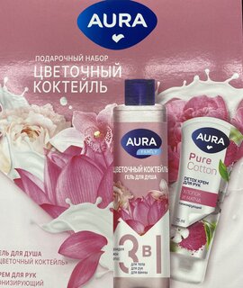 Набор подарочный для женщин, Aura, Цветочный коктейль, гель для душа, 250 мл + крем для рук тонизирующий, 75 мл - фото 2 от пользователя