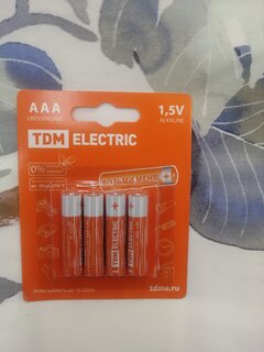 Батарейка TDM Electric, ААА (LR03, 24A), Alkaline, щелочная, 1.5 В, блистер, 4 шт, SQ1702-0006 - фото 2 от пользователя