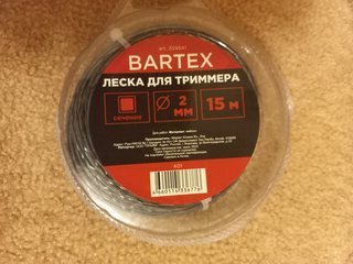 Леска для триммера 2 мм, 15 м, квадрат, Bartex, скрученная, двухцветная - фото 5 от пользователя