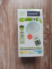 Лампа светодиодная E27, 14 Вт, 230 В, груша, 6500 К, холодный белый свет, General Lighting Systems, GLDEN-WA60 - фото 1 от пользователя