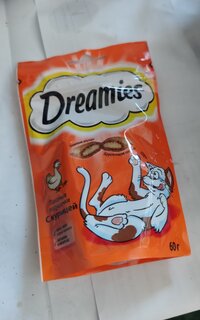 Корм для животных Dreamies, 60 г, для кошек, лакомство, курица, 52351 - фото 4 от пользователя