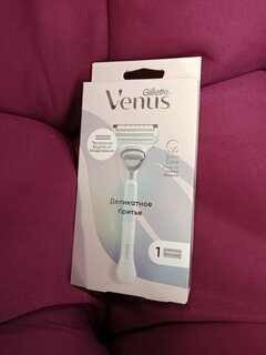 Станок для бритья Venus, Satin Care Деликатное бритье, женский, 5 лезвий, 1 сменная кассета - фото 1 от пользователя