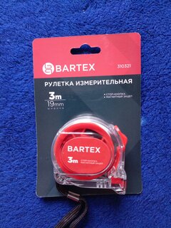 Рулетка 3х19 мм, с фиксатором, прозрачный корпус, Bartex, M-20 - фото 5 от пользователя