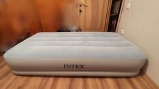 Кровать надувная Intex, 191х99х36 см, Mid-Rice Airbed, 64166NP, насос встроенный, электрический, флокированная, с сумкой, 136 кг - фото 1 от пользователя