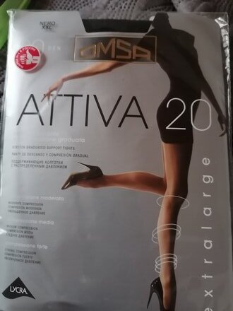 Колготки Omsa, Attiva, 20 DEN, р. 6, nero/черные, шортики, с укрепленным мыском - фото 8 от пользователя
