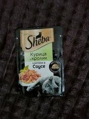 Корм для животных Sheba, 75 г, для взрослых кошек, кусочки в соусе, курица и кролик, 50316 - фото 6 от пользователя