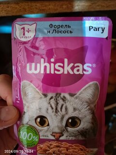 Корм для животных Whiskas, 75 г, для взрослых кошек 1+, рагу, форель/лосось, пауч, G8476 - фото 7 от пользователя