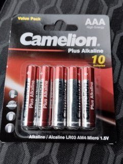 Батарейка Camelion, ААА (LR03, 24A), Alkaline Plus, щелочная, 1.5 В, блистер, 10 шт, 14853 - фото 4 от пользователя