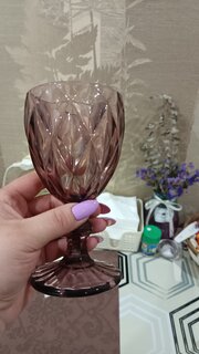Бокал для вина, 250 мл, стекло, 6 шт, Сиреневый, Y115 - фото 3 от пользователя
