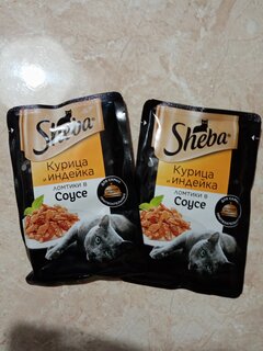 Корм для животных Sheba, 75 г, для взрослых кошек, кусочки в соусе, курица и индейка, 50317 - фото 4 от пользователя