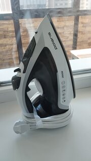 Утюг Polaris, PIR 2863AK, 2800 Вт, керамика, вертикальное отпаривание, противокапельная система, система самоочистки, 3 м, белый, серый - фото 7 от пользователя