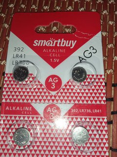 Батарейка Smartbuy, LR41 (392A, G03), Alkaline, щелочная, 1.5 В, блистер, 10 шт, SBBB-AG3-10B - фото 3 от пользователя