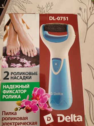 Пилка роликовая 20 см, 4 Вт, 2 насадки, щет, серо-голубой с белым, Delta, DL-0751 - фото 3 от пользователя