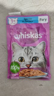 Корм для животных Whiskas, 75 г, для взрослых кошек 1+, рагу, треска/лосось, пауч, G8479 - фото 2 от пользователя