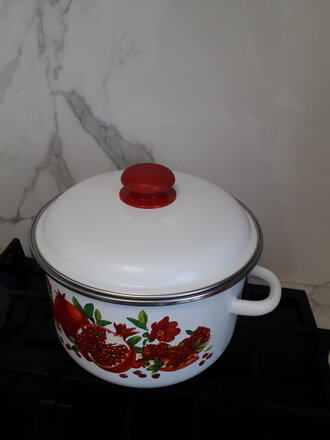 Кастрюля эмалированная сталь, 4 л, с крышкой, крышка сталь, цилиндрическая, Сибирские товары, Гранатовый сок, 1MD201M - фото 2 от пользователя
