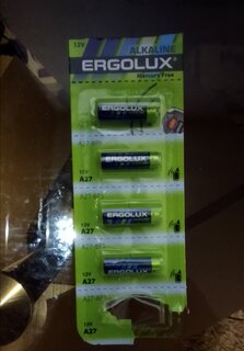 Батарейка Ergolux, A27 (MN27, 27A), Alkaline, щелочная, 12 В, блистер, 5 шт, 12297 - фото 1 от пользователя