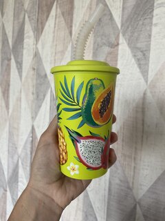 Стакан 420 мл, пластик, IZI-GO, Геометрия, с трубочкой, с крышкой, с декором, 0403/01 - фото 6 от пользователя