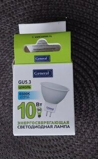 Лампа светодиодная GU5.3, 10 Вт, 230 В, 6500 К, холодный белый свет, General Lighting Systems, MR16, 686400 - фото 2 от пользователя