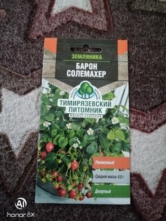 Семена Земляника, Барон Солемахер, 0.04 г, цветная упаковка, Тимирязевский питомник - фото 3 от пользователя