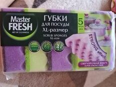 Губка для посуды, 5 шт, XL STRONG effect, Master Fresh - фото 4 от пользователя