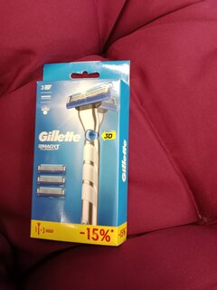 Станок для бритья Gillette, Mach3 Turbo, мужской, 3 лезвия, 3 сменные кассеты - фото 1 от пользователя