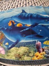 Полотенце пляжное 70х140 см, 100% полиэстер, цветное, Дельфины, синее, Китай, Y9-305 - фото 2 от пользователя
