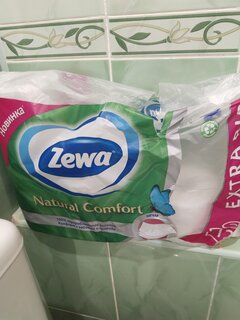 Туалетная бумага Zewa, Natural comfort, 3 слоя, 8 шт, 14 м, с втулкой, белая - фото 3 от пользователя