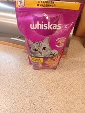 Корм для животных Whiskas, 350 г, для взрослых кошек 1+, сухой, курица/индейка, подушечки с паштетом, пакет - фото 4 от пользователя