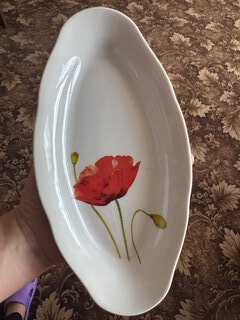Селедочница керамика, овальная, 25 см, белая, Алый мак, Добрушский фарфоровый завод, 5С0048 - фото 8 от пользователя