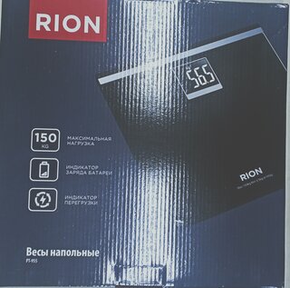 Весы напольные электронные, Rion, РТ-955, стекло, до 150 кг, 30.6х30.5 см, LCD-дисплей, черные - фото 1 от пользователя