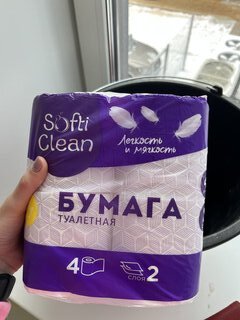 Туалетная бумага Softi Clean, 2 слоя, 4 шт, 15.31 м, с втулкой, белая - фото 6 от пользователя