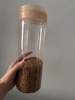 Банка для сыпучих продуктов, пластик, 1.5 л, 9.2х9.2х27 см, с крышкой, Homver, Palermo, 16201/02, прозрачная - фото 1 от пользователя