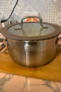 Кастрюля нержавеющая сталь, 2.1 л, с крышкой, крышка стекло, Taller, TR-17352, 17352, индукция - фото 1 от пользователя