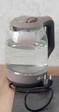 Чайник электрический Lofter, A01, бежевый, 1.8 л, 1500 Вт, скрытый нагревательный элемент, подсветка, стекло - фото 1 от пользователя