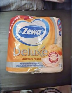 Туалетная бумага Zewa, Deluxe, 3 слоя, 4 шт, 18.8 м, с втулкой, персик - фото 4 от пользователя