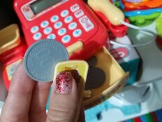 Игрушка детская Кассовый аппарат, свет, звук, с аксессуарами, на батарейках, пластик, A1379686M-B, красная - фото 5 от пользователя