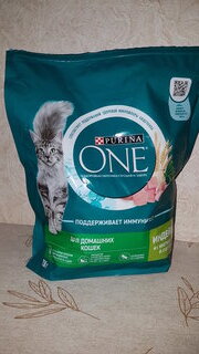 Корм для животных Purina, One, 750 г, для домашних кошек, индейка, цельные злаки, 0042014118 - фото 6 от пользователя